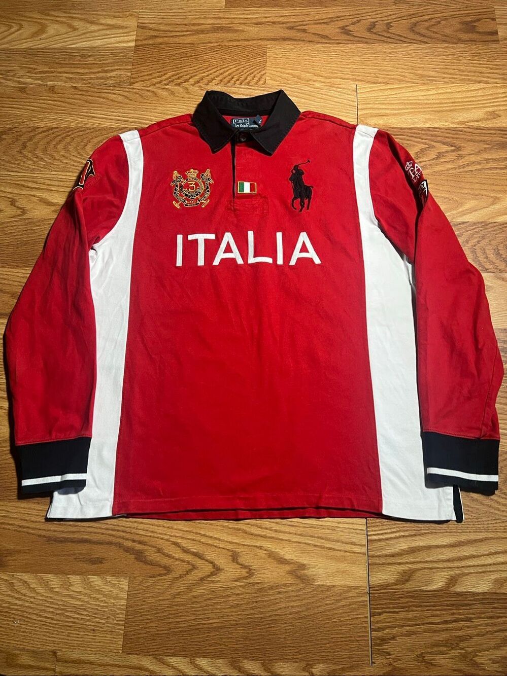 Polo Ralph Lauren Big Pony Italia Rugby Long Sleeve Shirt XL